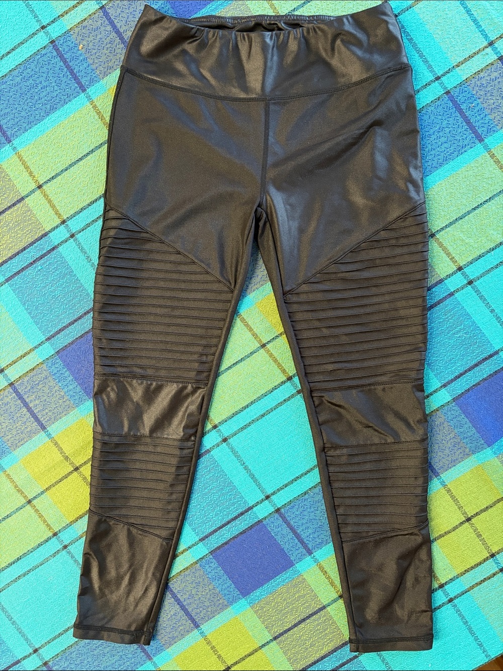 Black Faux Leather Moto Leggings - Women